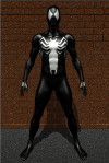spiderman, venom, superhero costume, front view, symbiote arachnid